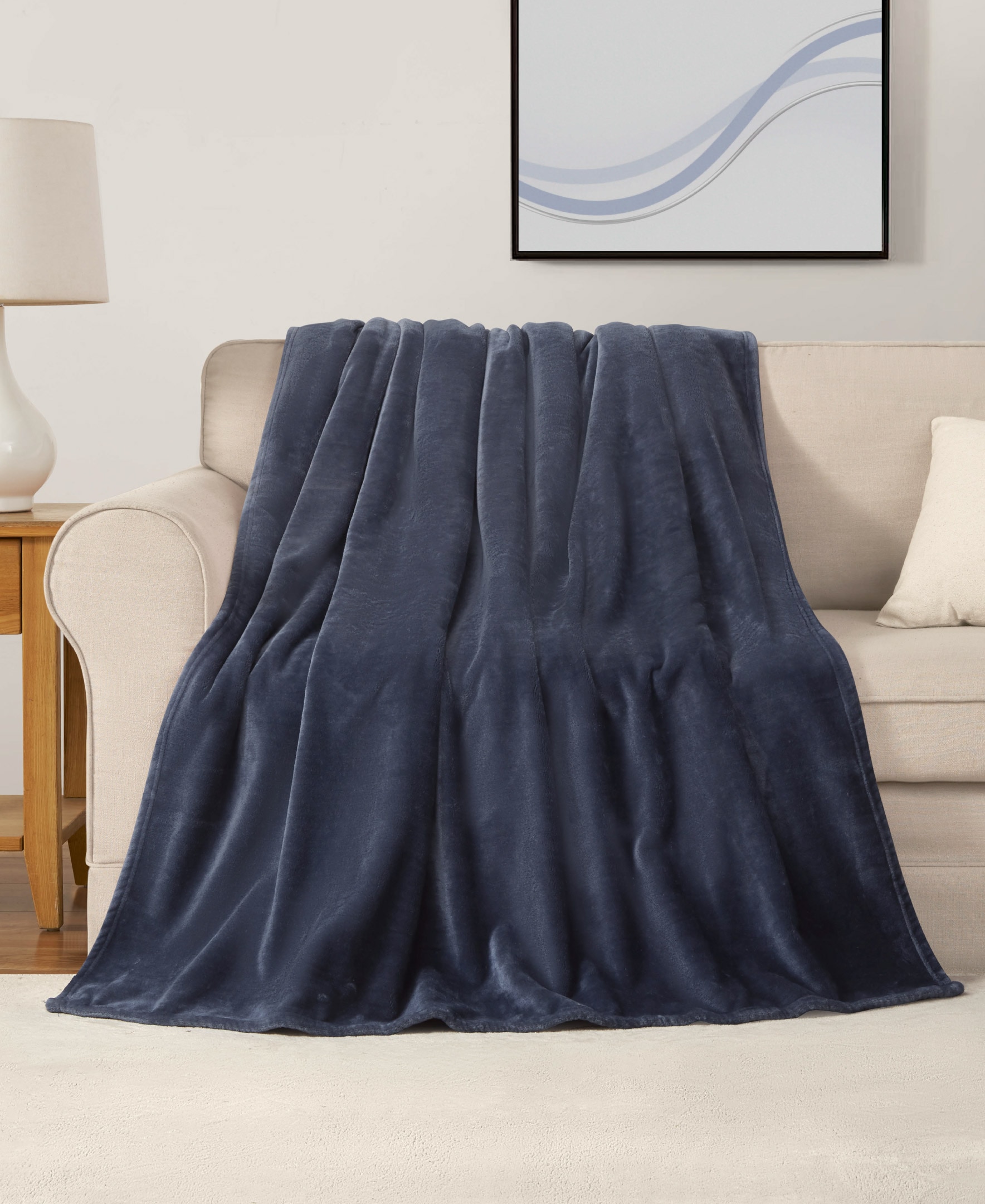 The Sheet Lab Solid Plush Throw Blanket 50"X70"