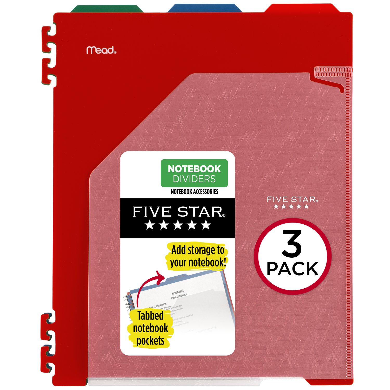 Five Star Notebook Pocket Dividers, 3 Pack