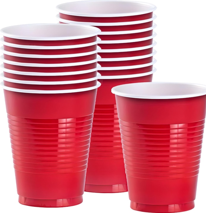 Cups Plastic Red 18oz - 16CT