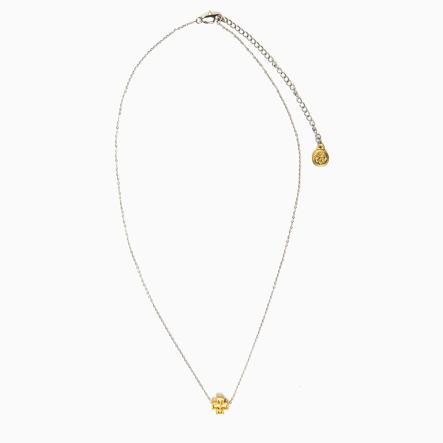 My Saint My Hero Faith Petite Cross Necklace Gold