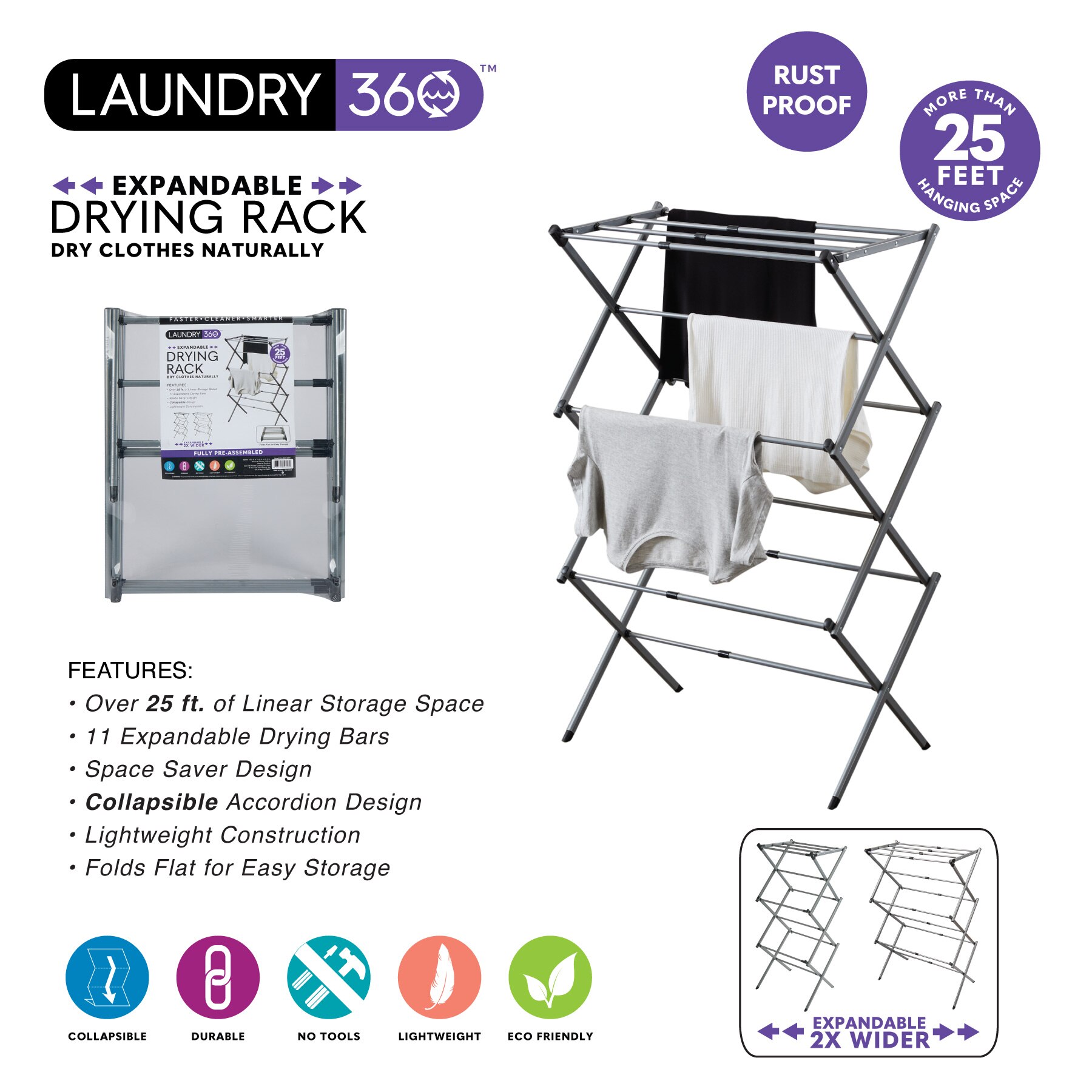 Laundry 360 Foldable Clothes Drying Rack