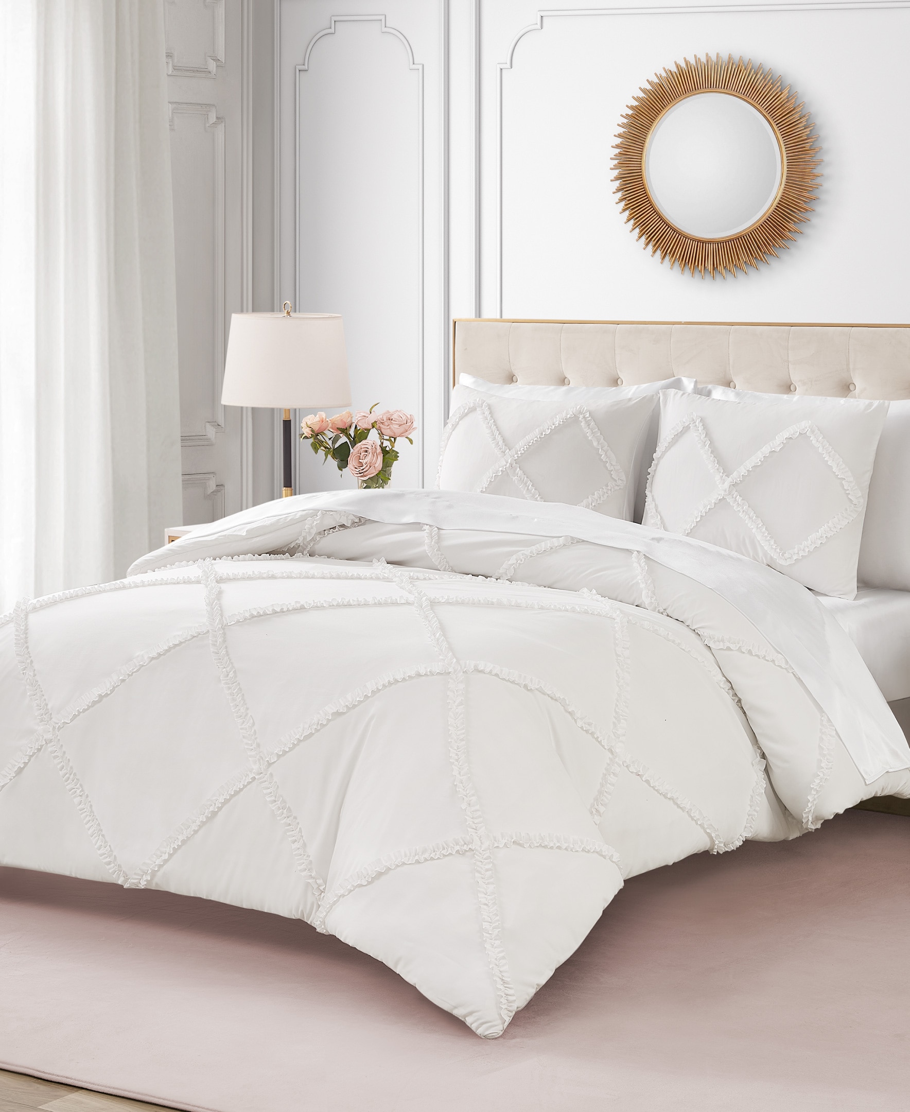 Juicy Couture Diamond Ruffle 2-Piece Reversible Comforter Set