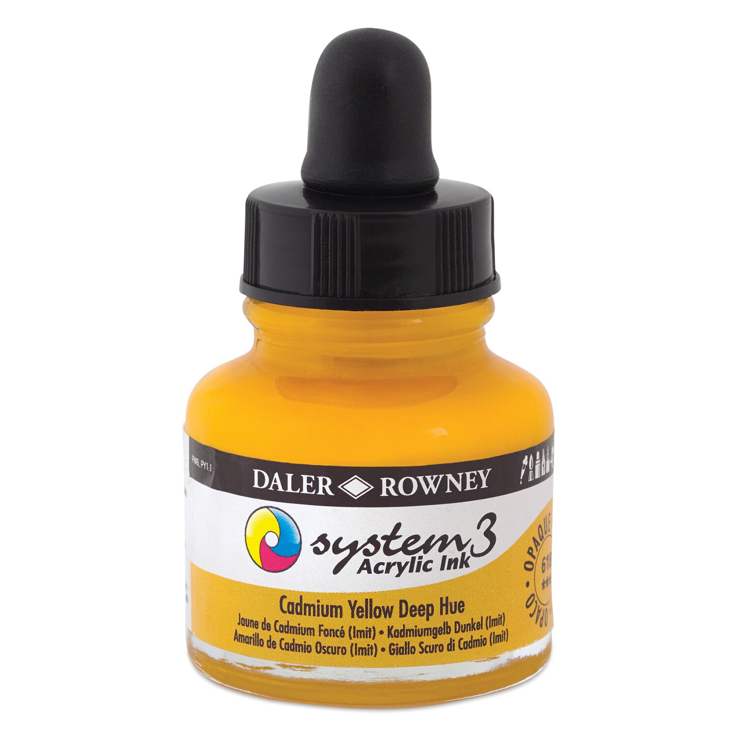 Daler Rowney System3 Acrylic Ink Cadmium Yellow Deep Hue