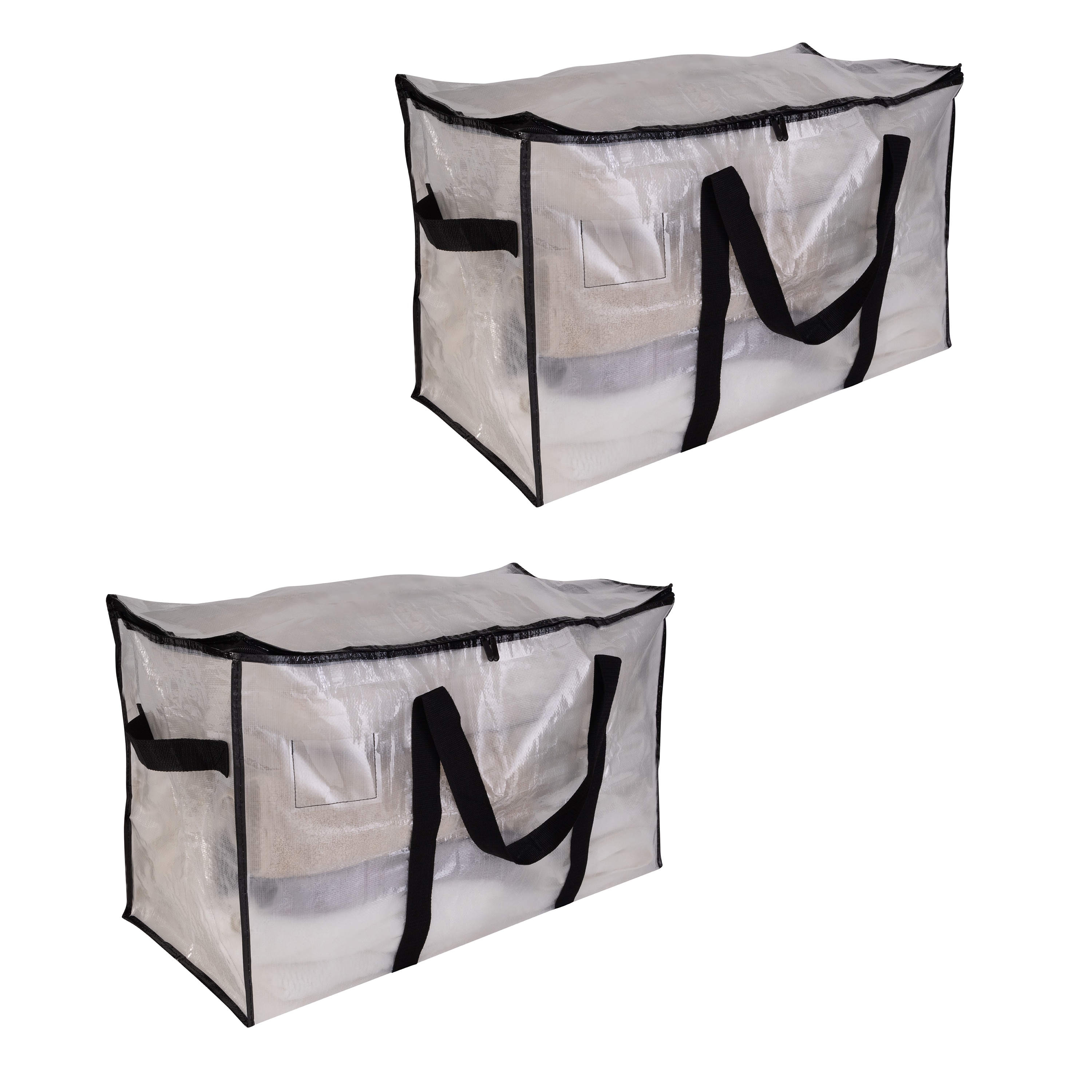 Organize It All 2 Pack Foldable Heavy Duty Storage Bags in Clear