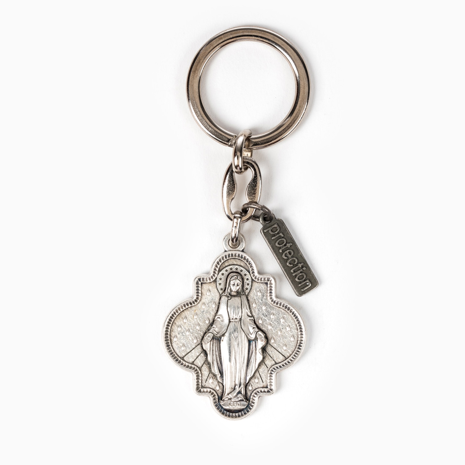 My Saint My Hero Blessed Mother Mary Miracles Silver Key Ring