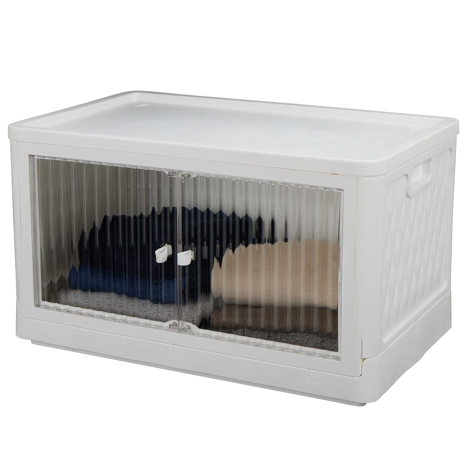 Simplify Stackable Storage Bin With Built In Wheels In White