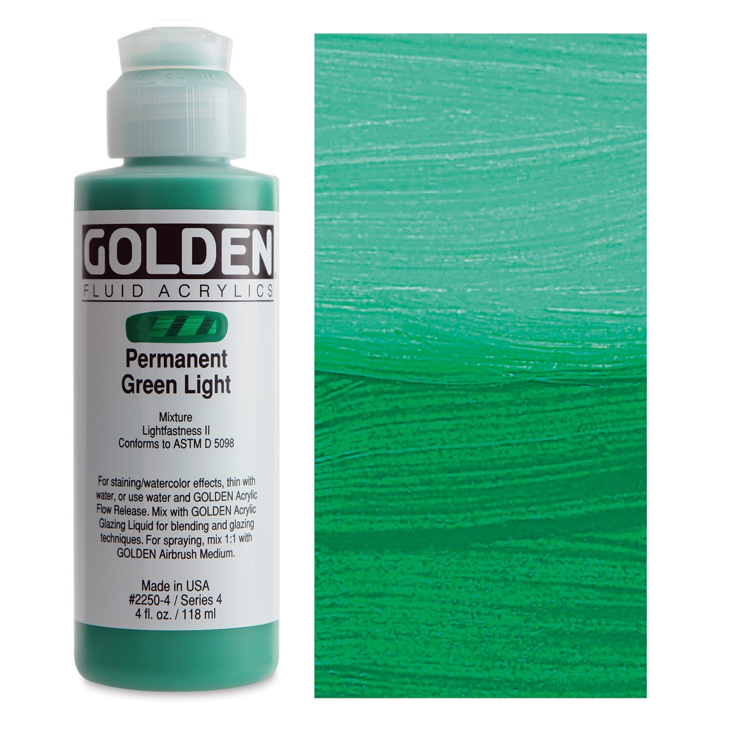 Golden Fluid Acrylics Permanent Green Light