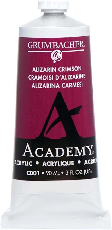 Grumbacher Academy Acrylic, 90ml Tube, Alizarin Crimson