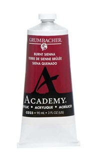 Grumbacher Academy Acrylic, 90ml Tube, Burnt Sienna