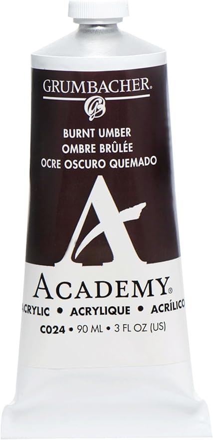 Grumbacher Academy Acrylic, 90ml Tube, Burnt Umber