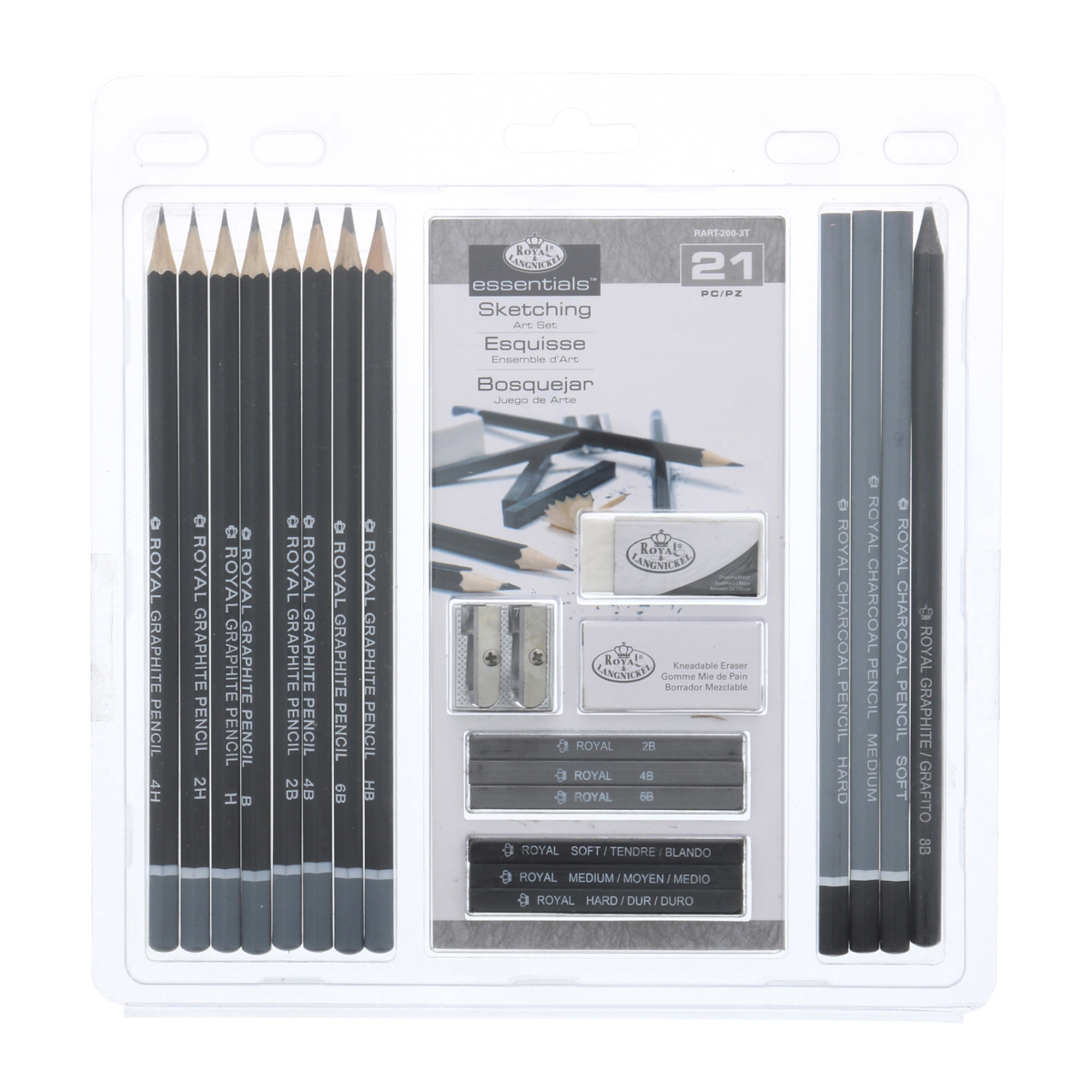 Essentials Sketching & Drawing Tin Set 21 Pieces - Peggable