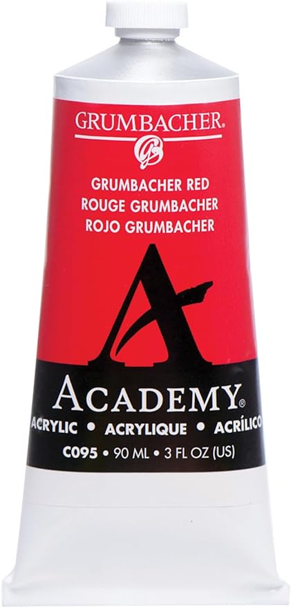 Grumbacher Academy Acrylic, 90ml Tube, Grumbacher Red