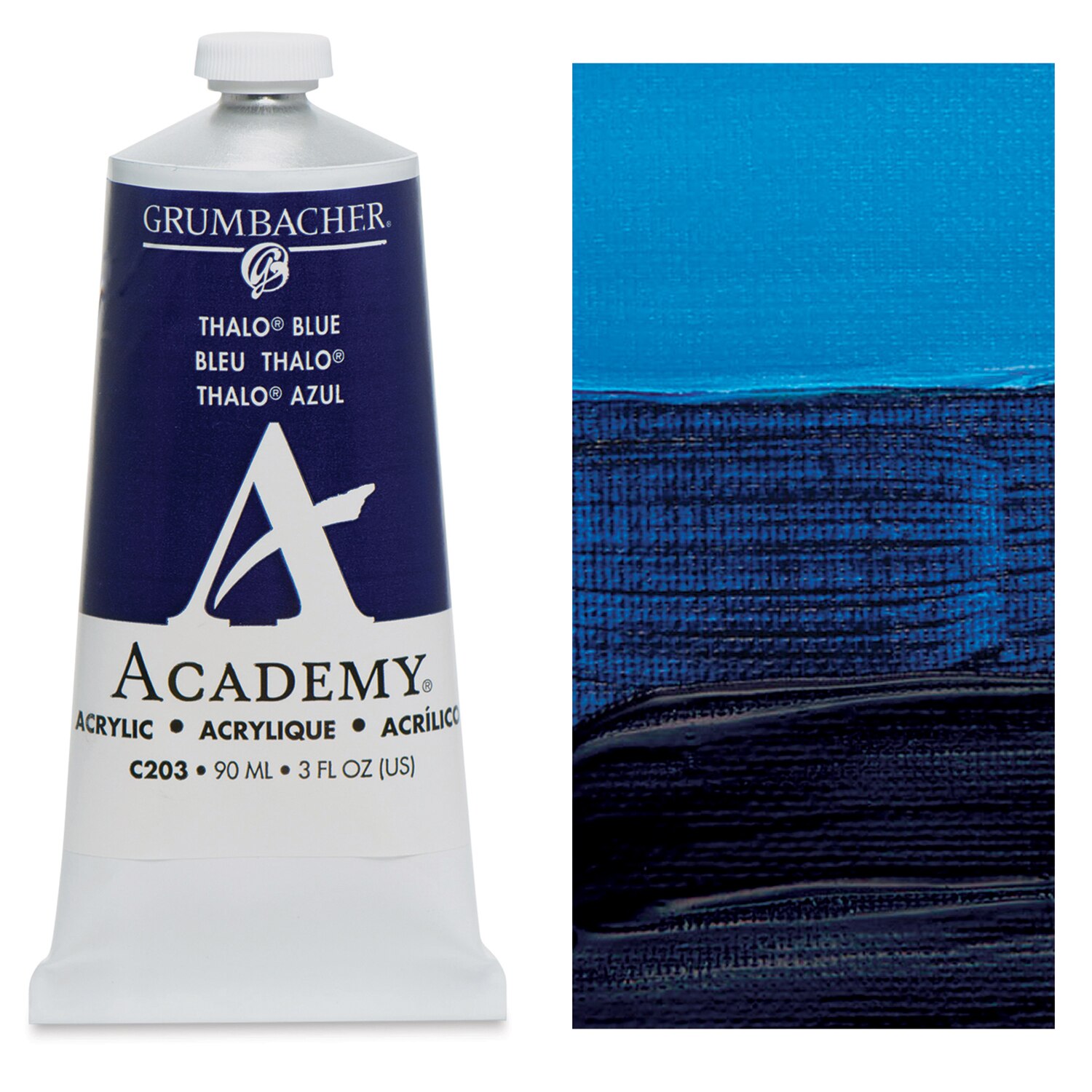 Grumbacher Academy Acrylic, 90ml Tube, Thalo Blue