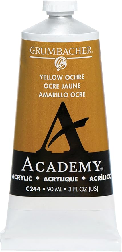 Grumbacher Academy Acrylic, 90ml Tube, Yellow Ochre Hue