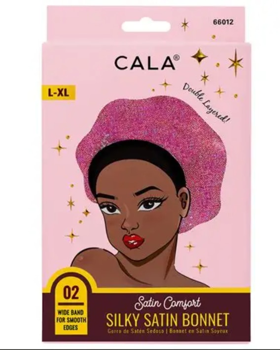 Cala - Hair Bonnet Silky Satin Shiny Pink