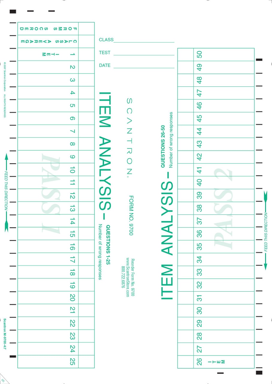 Scantron Form 9700