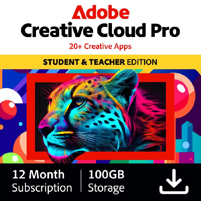 Adobe Creative Cloud Pro for Students & Teachers 1-Year Subscription (Download)
