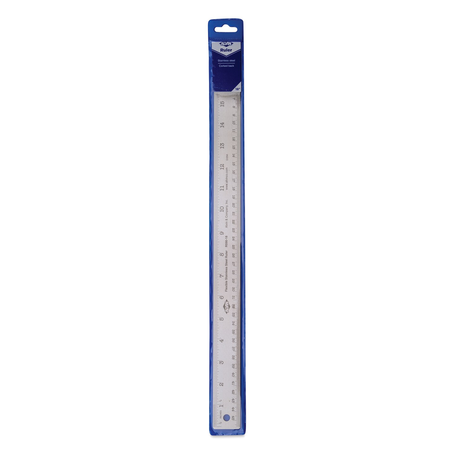 Alvin Non-Skid Stainless Steel Flex Ruler - 18"