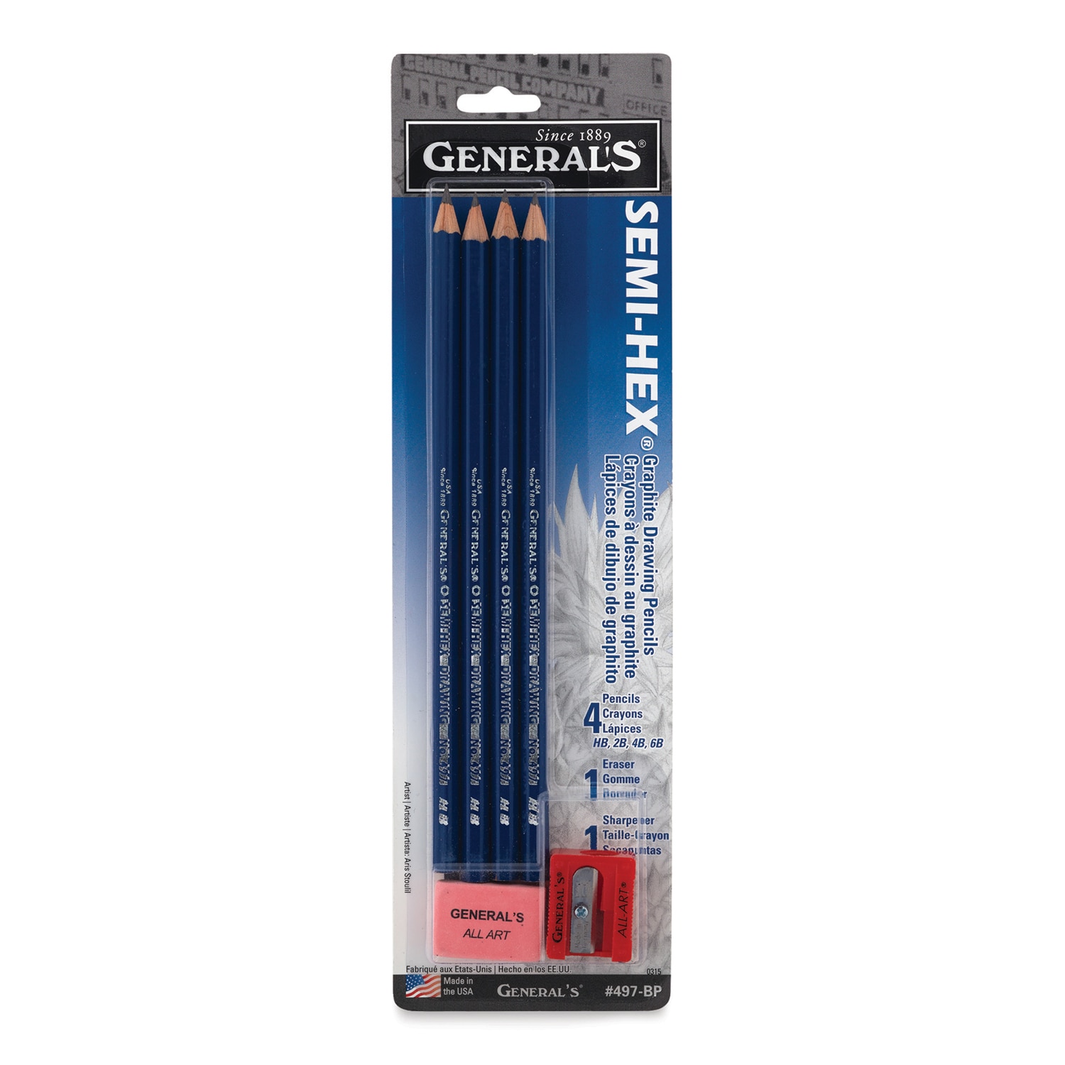 General's Semi-Hex Drawing Pencils - Set of 6