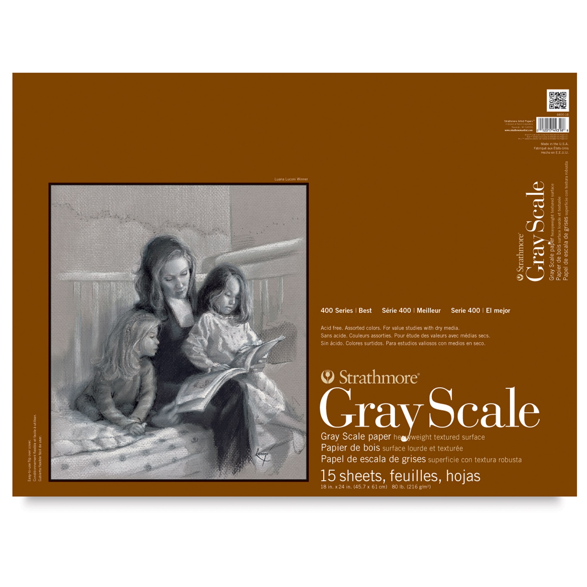 Strathmore Gray Scale Paper Pad, 400 Series, 18" x 24"