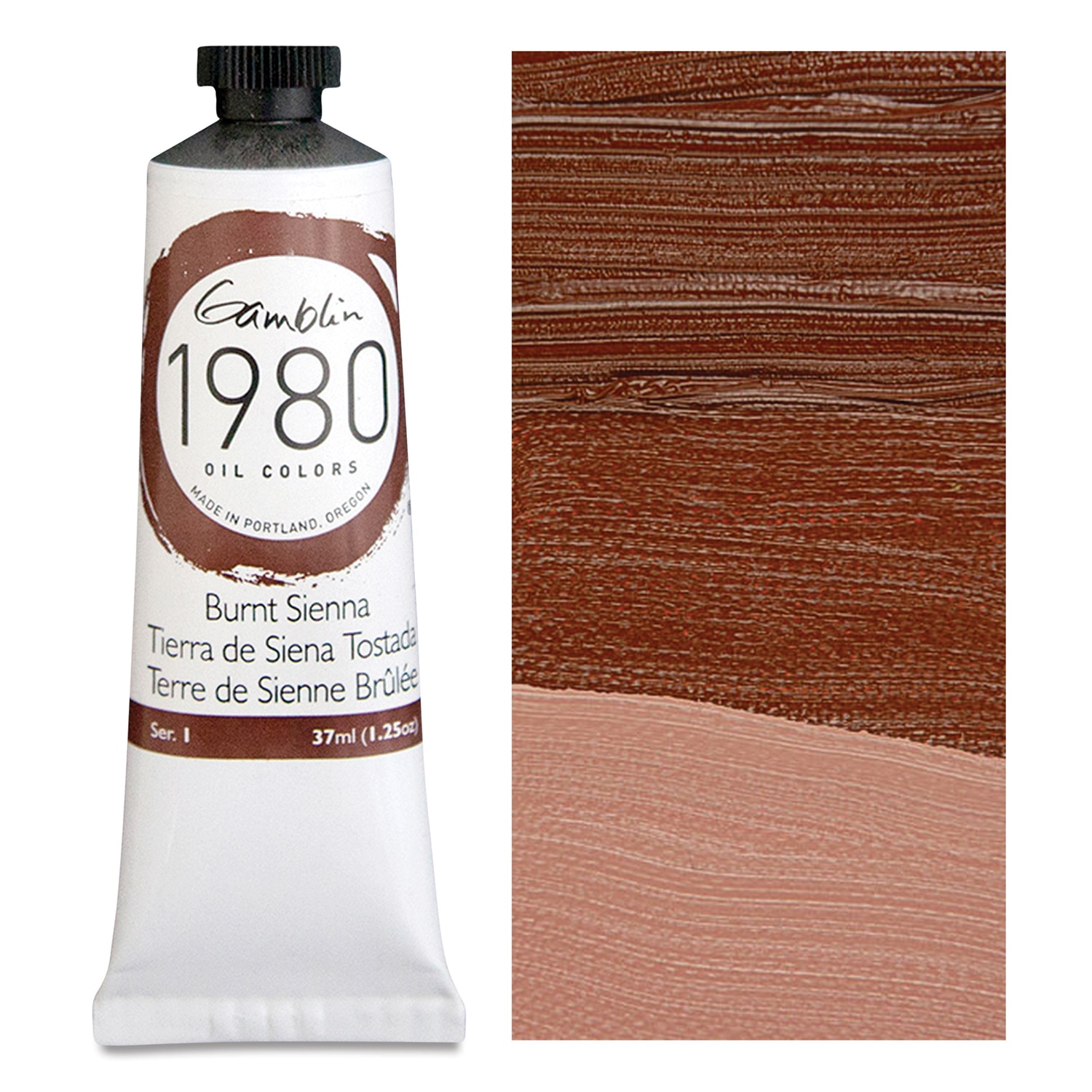 Gamblin 1980 Oil Color, 37ml, Burnt Sienna