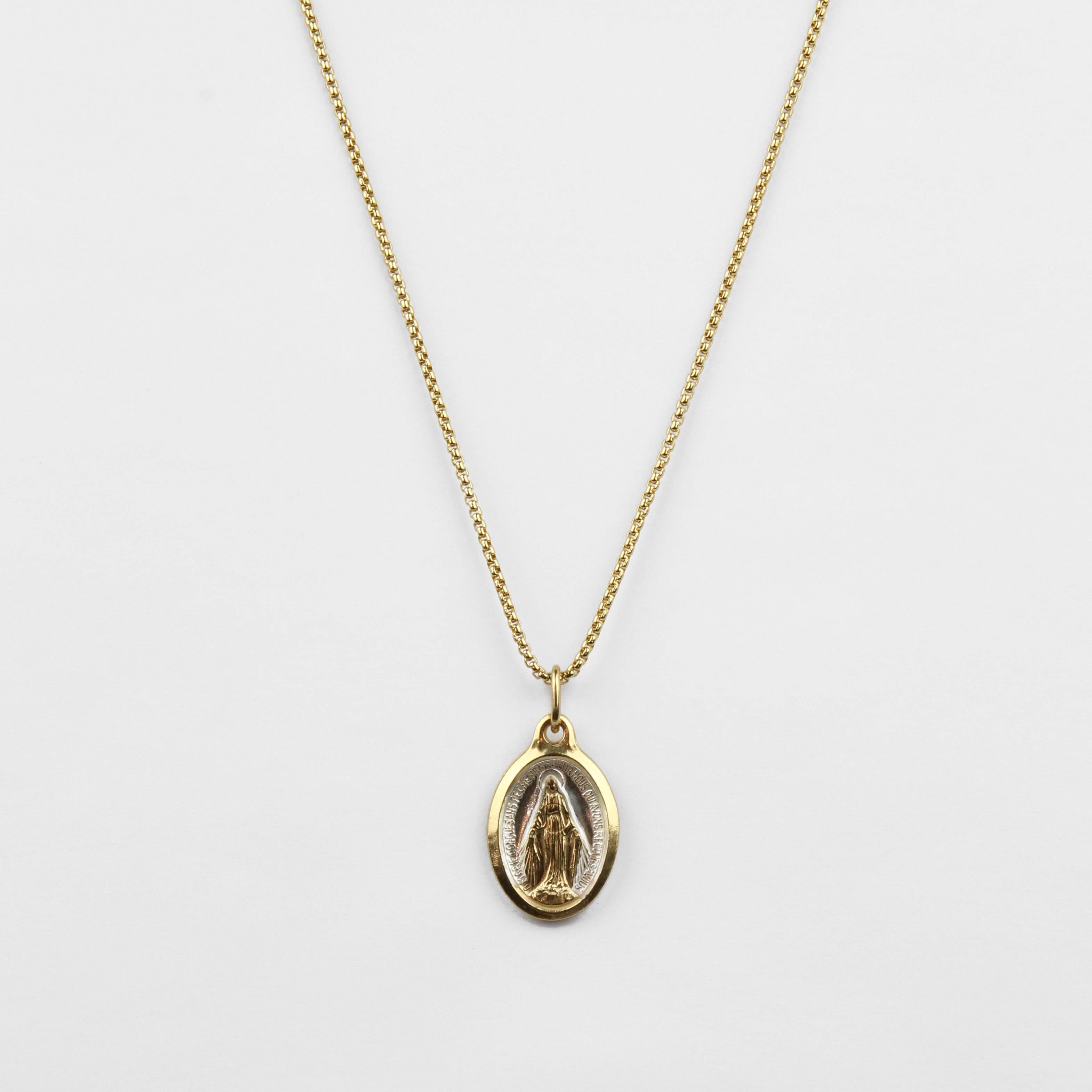 My Saint My Hero Lourdes Miraculous Mary Necklace Gold/Silver