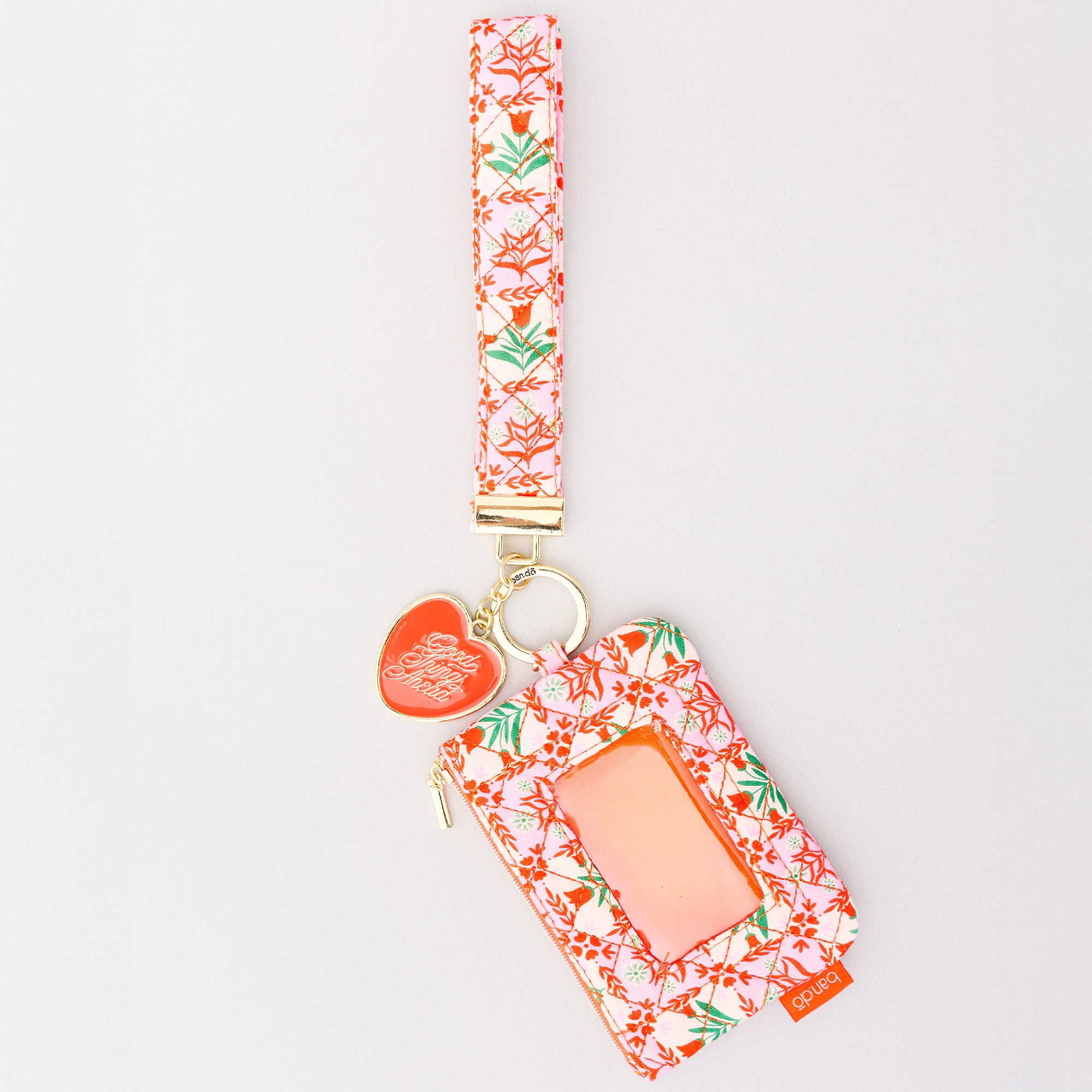 ban.do Wristlet Keychain - Pink Tile Floral