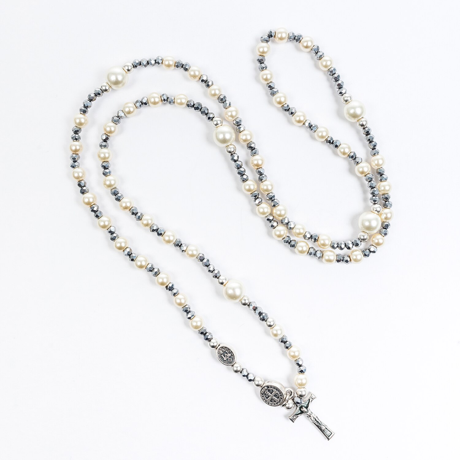 My Saint My Hero Miracles Rosary Wrap - Silver/Gray/White