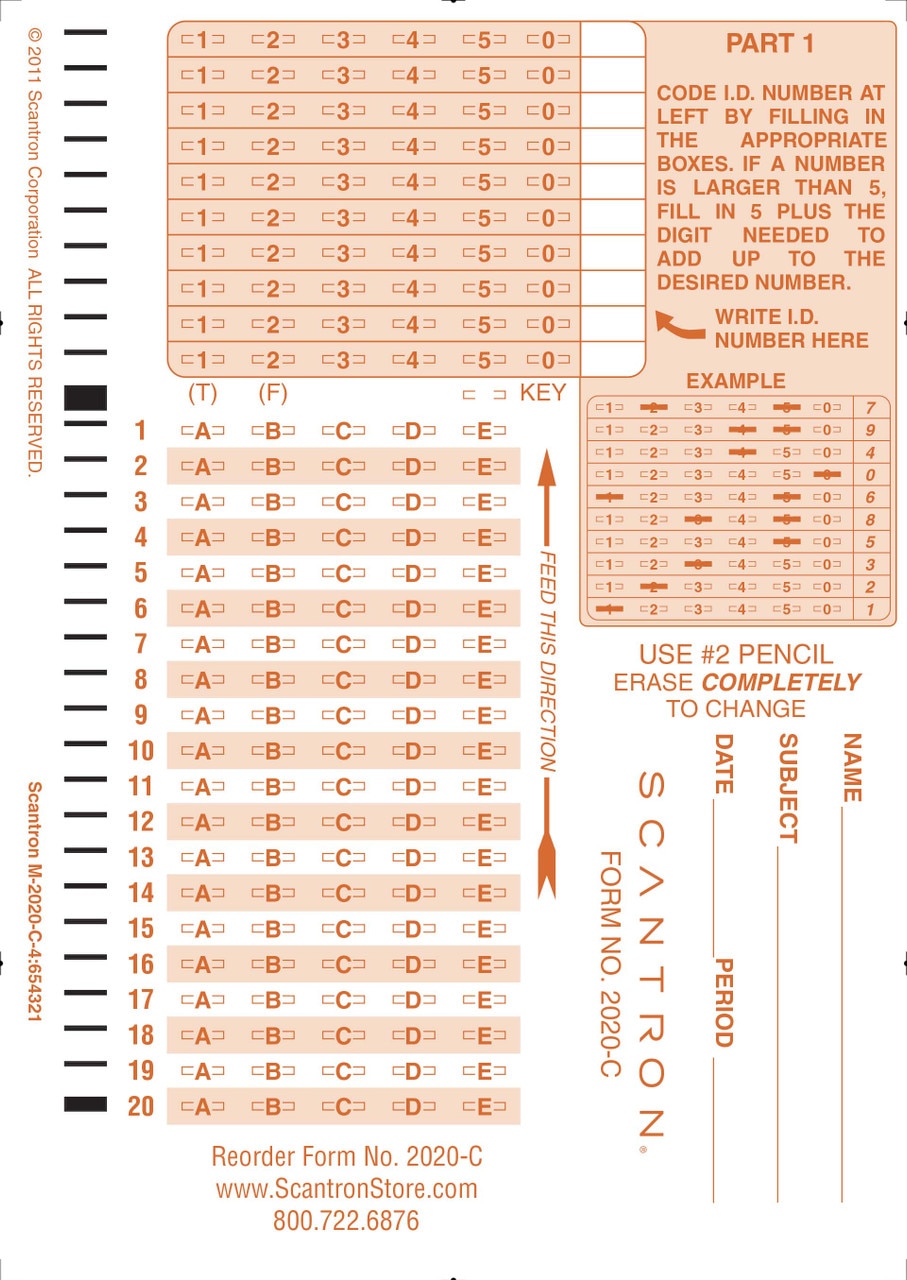 Scantron Form 2020  C  BAG