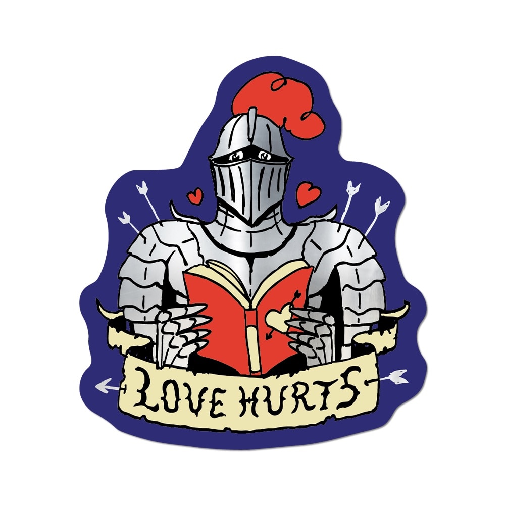 Love Hurts Reading Romance Books Die Cut Sticker