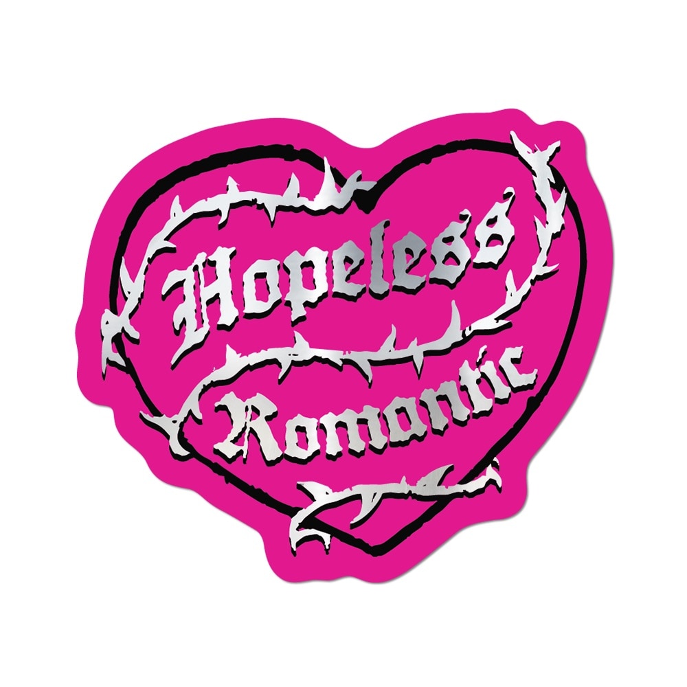 Hopeless Romantic Heart Die Cut Sticker