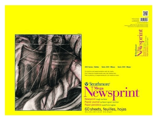 Strathmore Newsprint Paper Pad Mega 18" x 24" 60-Sheet Tape Bound Pad