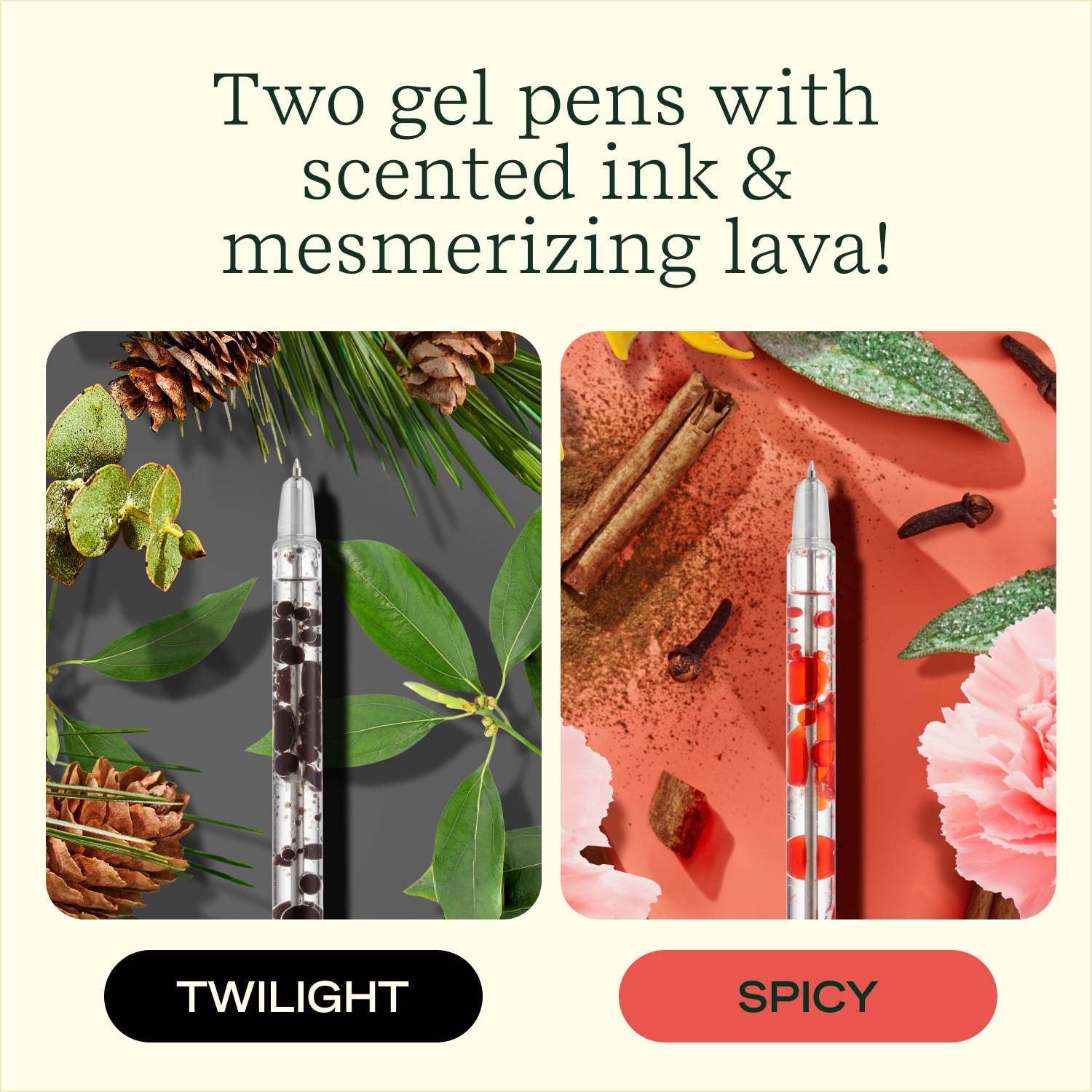 Lifelines Scented Lava Pen Set- 2-pack - Black/Red