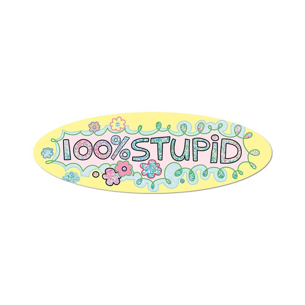 100% Stupid Die Cut Sticker