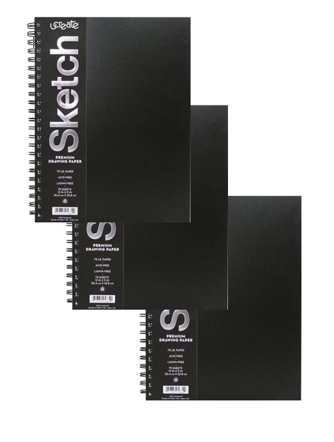 UCreate 9"x12"Heavyweight Sketchbooks, Set of 3 (10% Savings!)