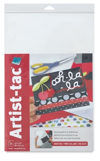 Grafix Artist-Tac Dry Adhesive Sheet 11" x 17" 25/Pkg.