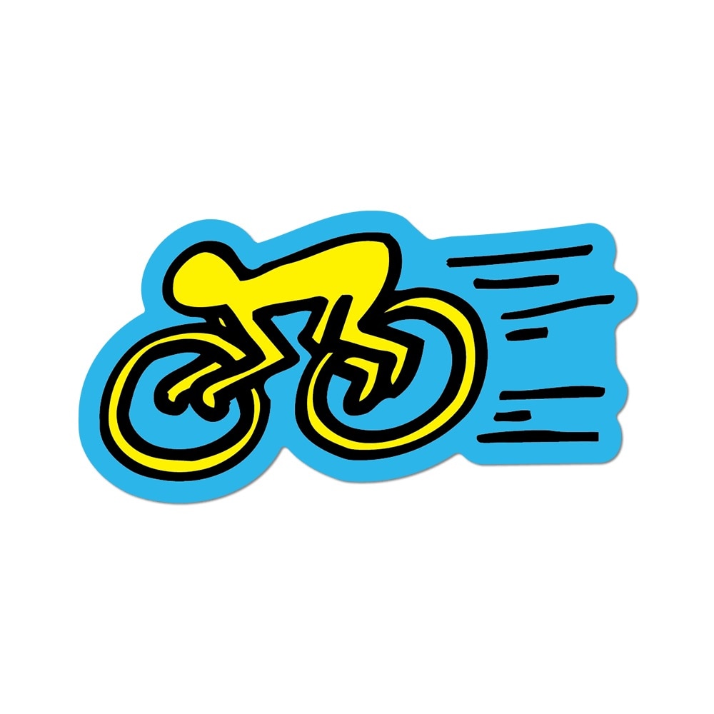 Cyclist Die Cut Sticker