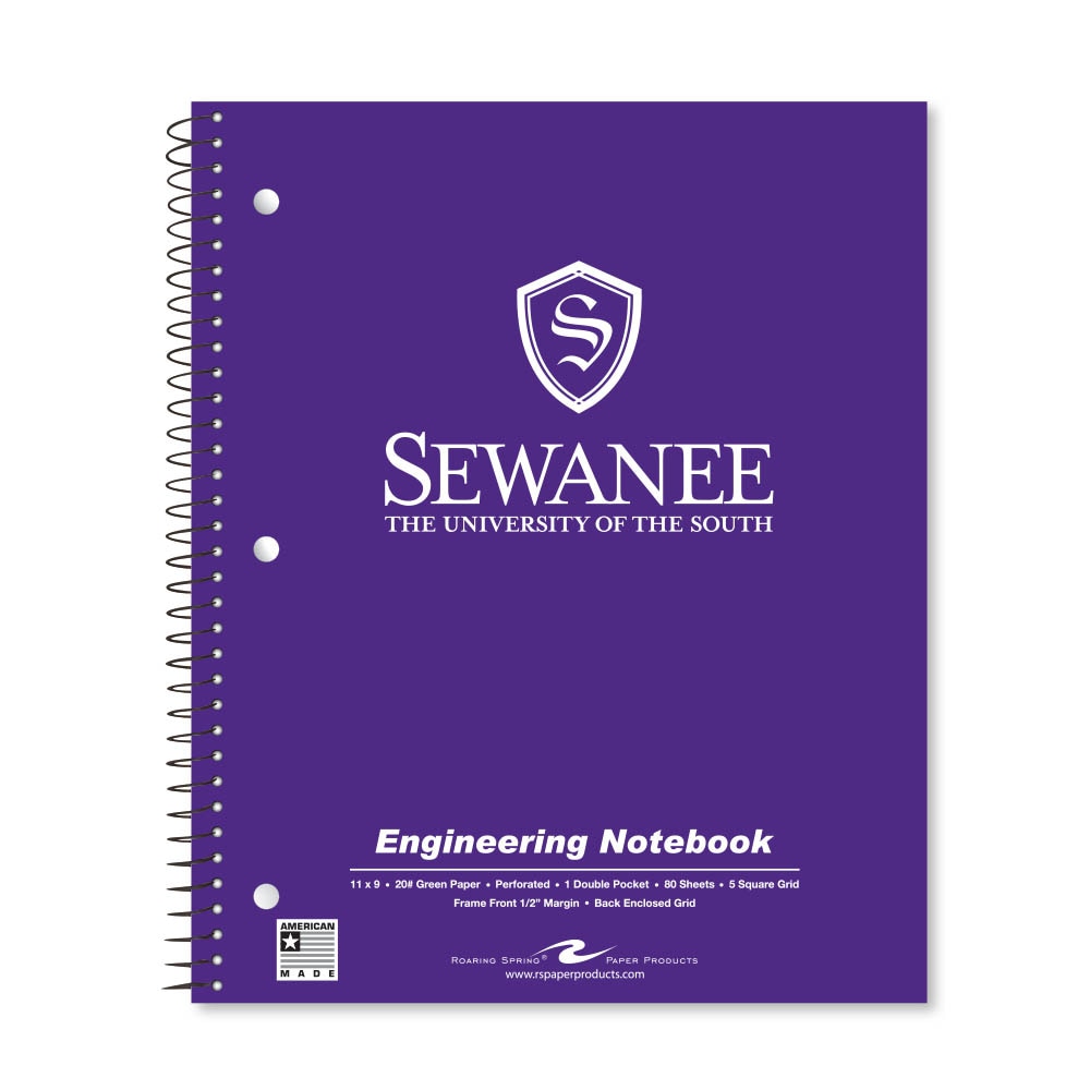 School Spirit Engineering Notebook, Green Tint 20# Paper with 1 Double Pocket