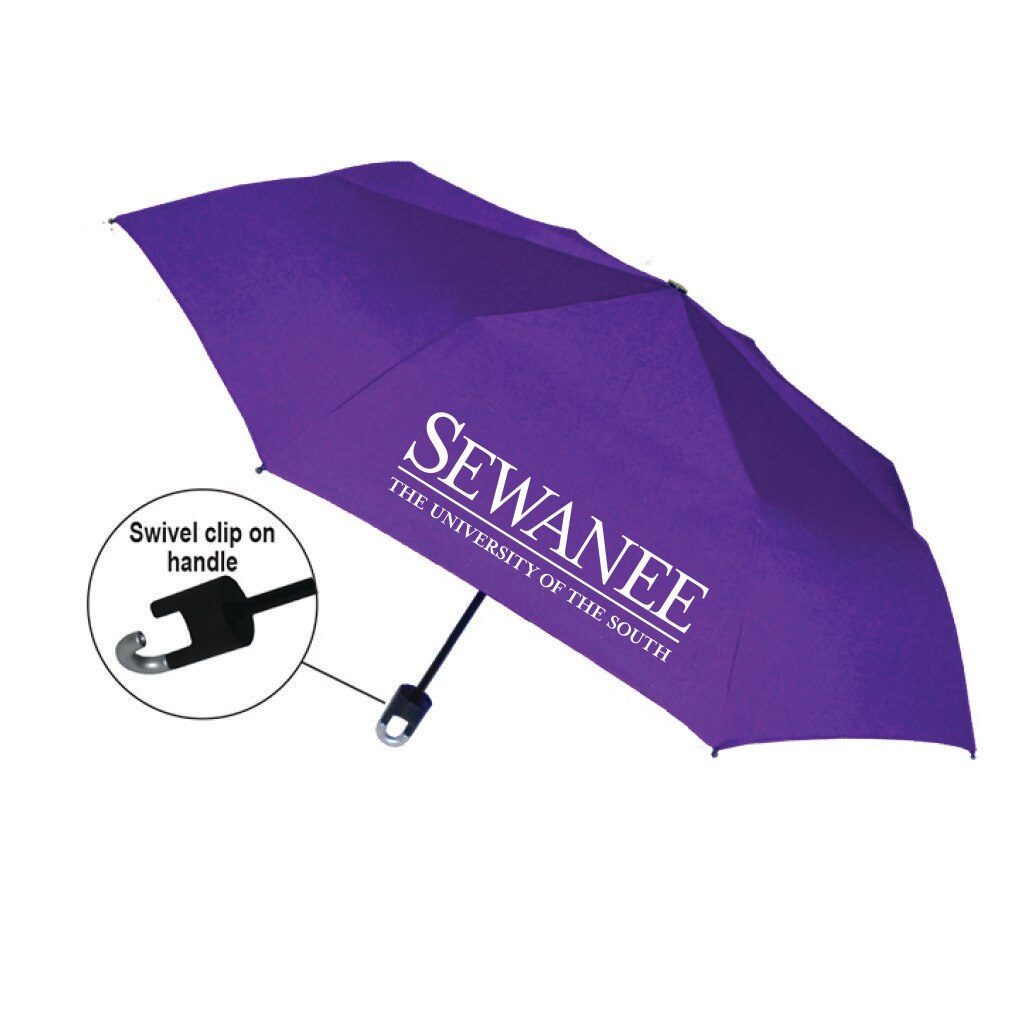 "Storm Clip" Mini Folding Emblematic Solid Umbrella 42" Coverage