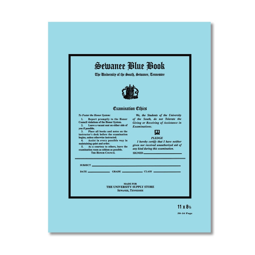 Roaring Spring Blue Exam Book 11" x 8.5" 8 sheets/16 pages