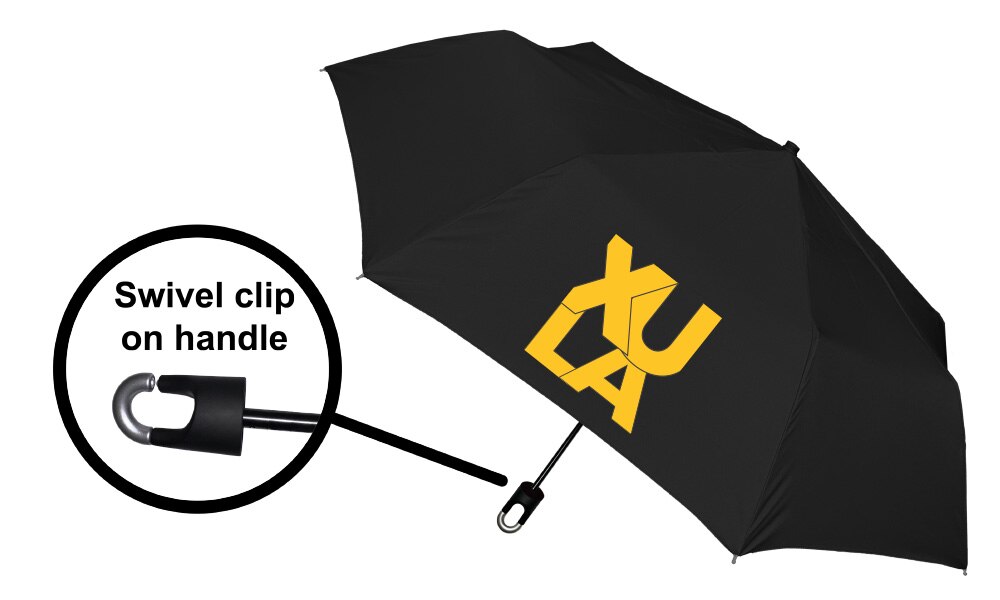 Storm Clip Mini Folding Emblematic Solid Umbrella 42" Coverage
