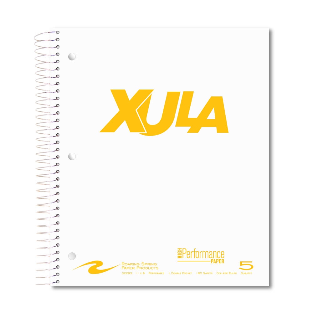 Roaring Premium 5 Subject Notebook, 8.5x11 College Ruled 20lb Paper, Pressboard Foil Cover