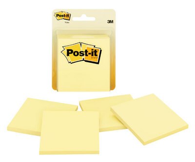 3M Post-it Notes 3x3 Yellow 4pk