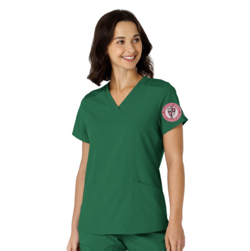 Women's Mock Wrap Scrub Top Hunter