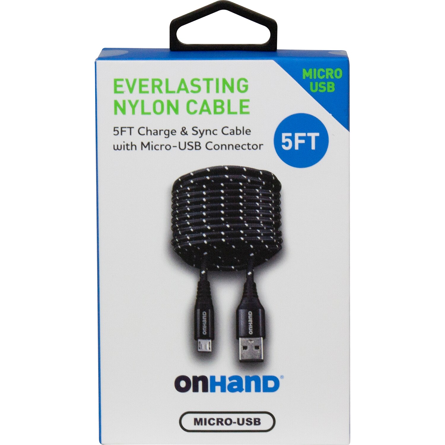 OnHander Everlast Nylon Micro USB Cable 5ftPink