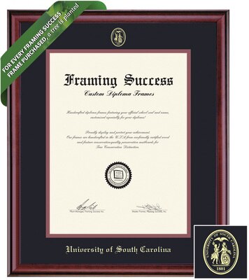 Signature Announcements Medical-University-of-South-Carolina Undergraduate Sculpted Foil Seal Graduation Diploma Frame Cherry 22 x 30 