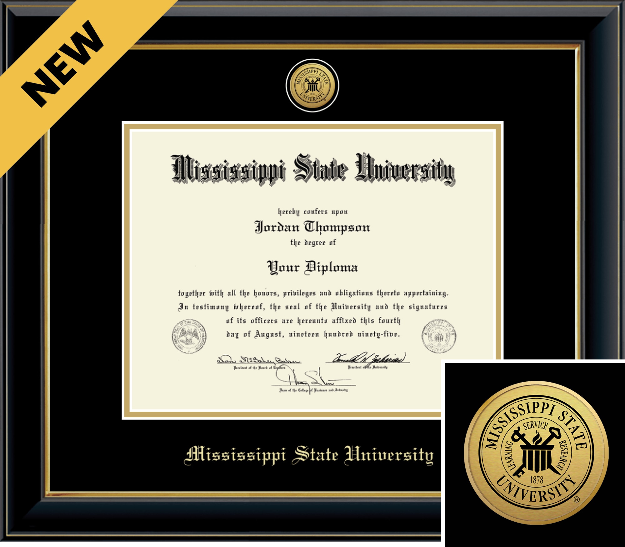Church Hill Classics Onyx 8.5x11 Black Diploma Frame