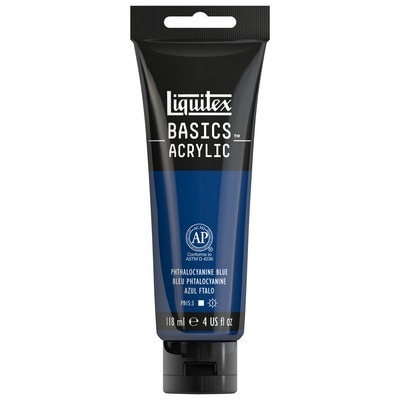 Liquitex BASICS Acrylic Color, 4 oz. Tube, Phthalocyanine Blue