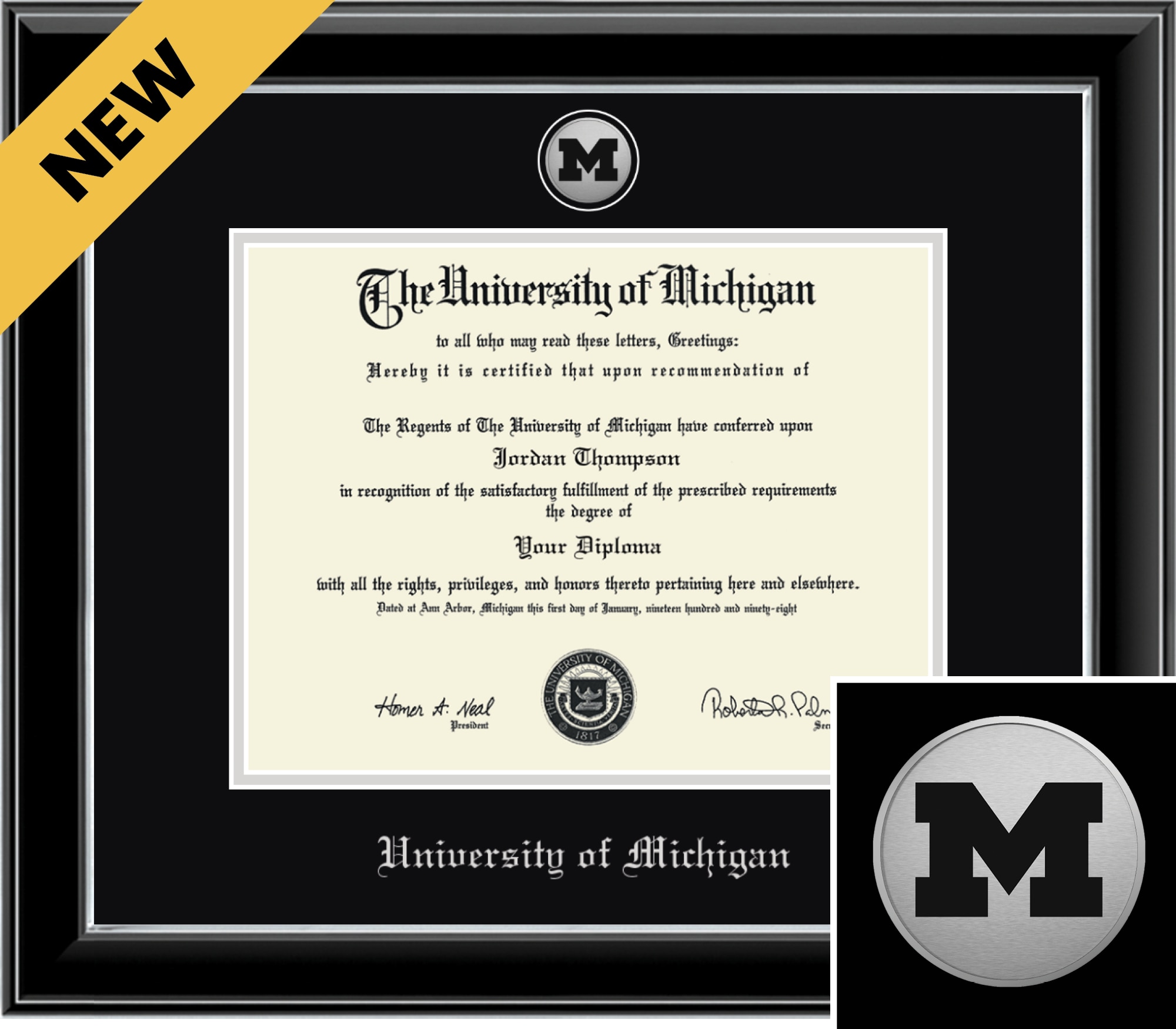 Church Hill Classics Onyx 8.5x11 Black Diploma Frame
