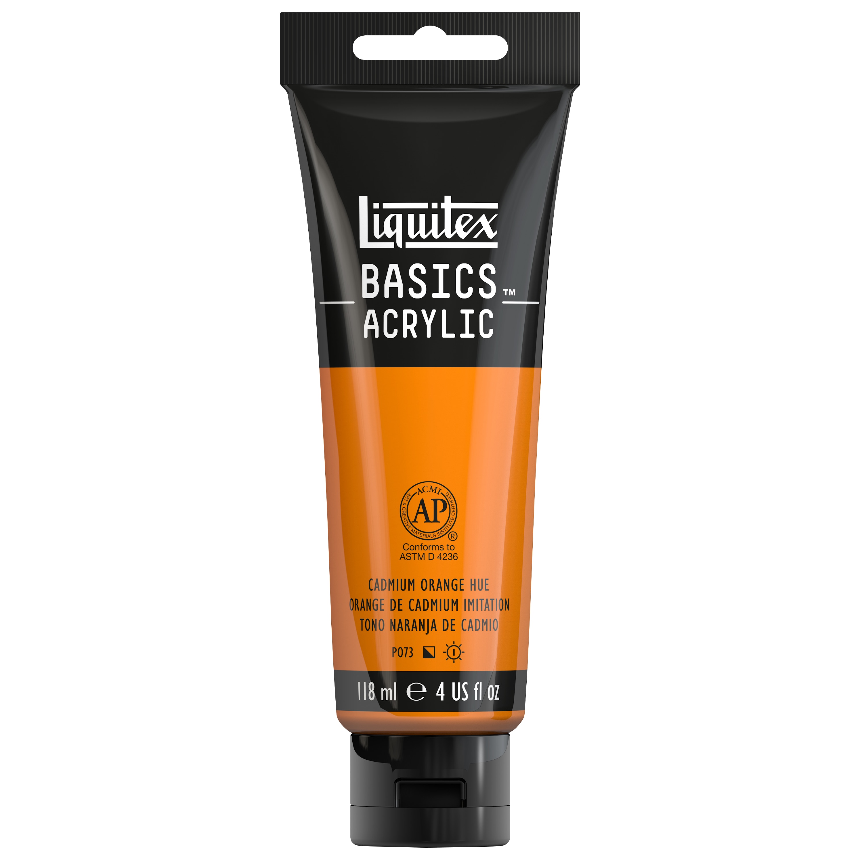 Liquitex BASICS Acrylic Color, 4 oz. Tube, Cadmium Orange